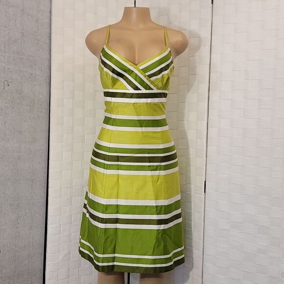 ANN TAYLOR V-NECK WOMEN'S SPAGHETTI STRAP VINTAGE DRESS - Picture 7 of 11